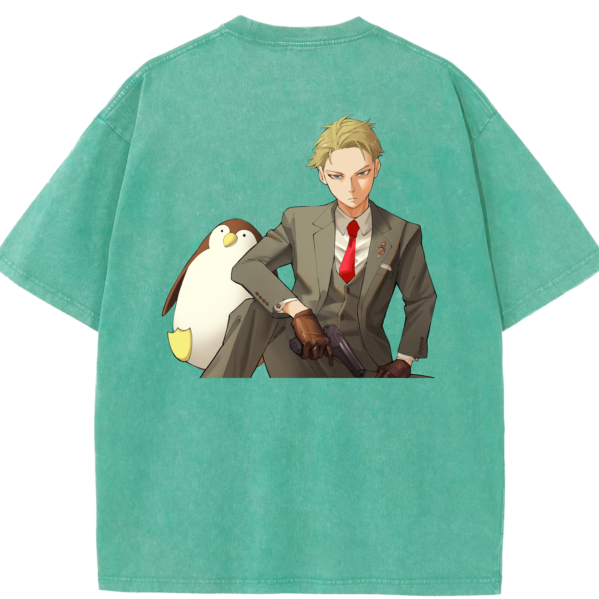 （画像用） SPY×FAMILY间谍家家酒 綿100% ヴィンテージ風 半袖Tシャツ（背面プリント）